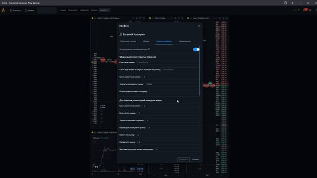 Терминал ASTRAS. Скальперский cтакан