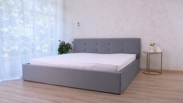 Двуспальная Кровать Роза Велюр Серая 200х200 Обзор смотреть онлайн