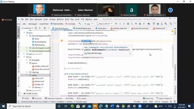 Online Zoom session p4 Day 4 about Recycler View written in JAVA , XML смотреть онлайн