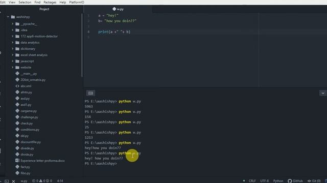 4. Complete String concatenation and addition, subtraction , multiplication and division in python