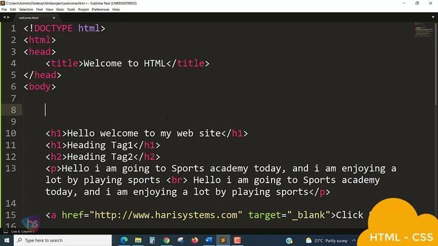 Nav tag - html5 tutorial - Web Development for Beginners -Creating a Basic Navigation using HTML CS