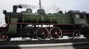 Паровоз Су251-86 на дамбе Кременчугского ВДХР