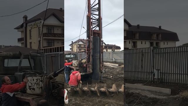 Бурение фундаментных труб для закладных опор освещения смотреть онлайн