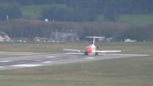 2Excel Aviation Boeing 727 G-OSRB departing Aberdeen Airport