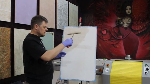 Декоративные краски, эффект песчаного ветра , мастер-класс по нанесению Sabia mat кистью .