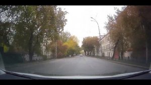 Driving in Ekaterinburg, Russia. City center POV