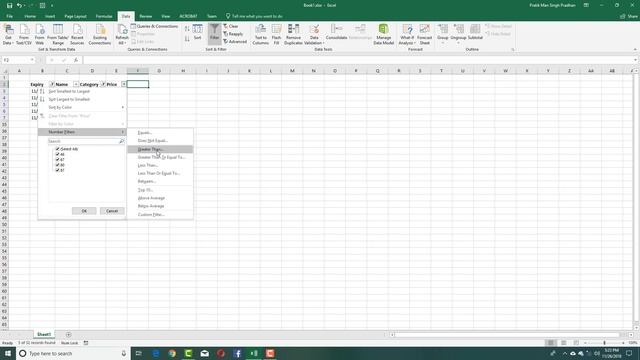 MS Excel Tutorial - Lesson 68 - Using filters