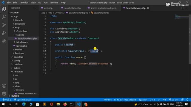 Laravel Livewire Tutorial #21 - Query String In Livewire | Create Live Search In Livewire