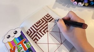 3d рисунок/по клеточкам на листе тетради/как нарисовать 3д рисунок/иллюзия/ обстракция