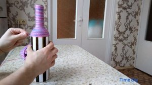 ???Как красиво украсить бутылку для стола или подарка .??Декор бутылки .