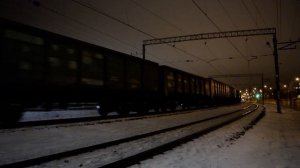 Грузовой поезд Рузаевка-Саранск с электровозом ВЛ10У-192 следует по станции Саранск 1