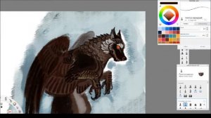 winged wolf sketch 03