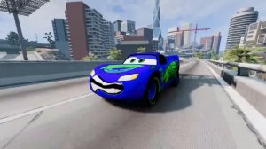 Lightning McQueen's Epic Escapes: Battling Giant Spider-Like Monsters and More in Beamng Drive