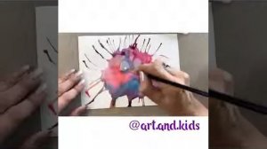 Нетрадиционные техники рисования для детей: выдувание трубочкой.