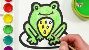 Рисование лягушки -  Рисование и раскраски для детей! Как рисовать, раскрашивать животных л