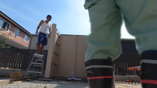 【DIY】庭にドッグランを作る#10☆もはやドッグランじゃない☆keter樹脂製収納庫設置編 смотреть онлайн