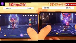 iPhone 13 Pro -A15 vs iPhone 12 Pro -A14 -Gaming FPS Performance test Comparison