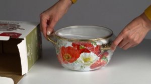Кастрюля эмалированная распаковка