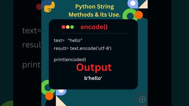 Exploring Python String Methods 'encode()'  #python  #coding  #interview #pythontutorial