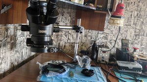 (нов) Amszoom trinocular microscope 3.5-90Х 165мм