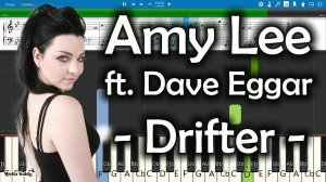 Amy Lee ft. Dave Eggar - Drifter [Piano Tutorial | Sheets | MIDI] Synthesia