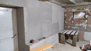 Гипсовая Штукатурка Стен По Маякам в Подвале