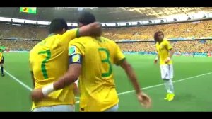 Бразилия - Колумбия. 1:0. Тьягу Силва. ЧМ по футболу 2014