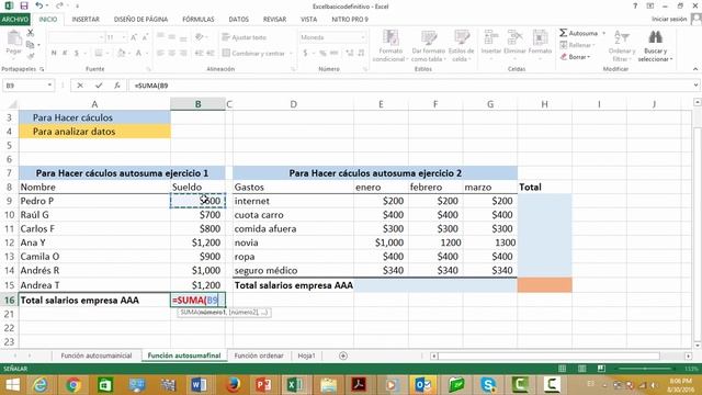 Excel Básico: Episodio 3: Función Suma y Autosuma смотреть онлайн