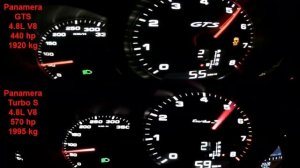★Porsche Panamera Turbo S 4.8(570 hp) vs. Panamera GTS 4.8(440 hp) review, sound, acceleration 0-33