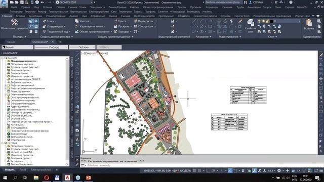 Благоустройство и озеленение территории в GeoniCS