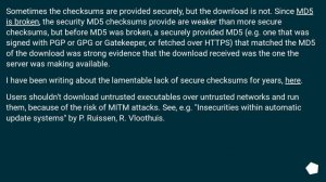 What is the value of MD5 checksums if the MD5 hash itself could potentially also have been manipula