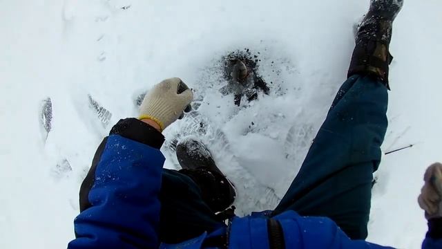 Зимняя рыбалка.  Бешеный клёв окуня на чёртик в снегопад.