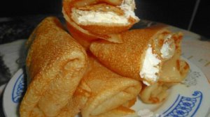 Сладкие блинчики с творогом