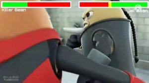 Killer Bean vs Jet Bean with healtbars (AUDIO IN LATINO).