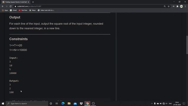 FSQRT |  Codechef  |  Python