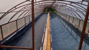 Новая теплица для нимфей с применением гидроизоляции EPDM мембраны Polygomma Pond Liners.