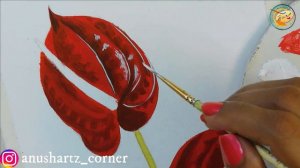 Anthurium Flower Painting| Acrylic Painting| Step by Step Tutorial|AnushArtz Corner