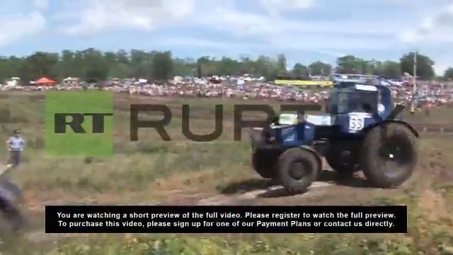 Russia: Rural Russians In Turbo Tractors Tear Up The Track At Bizon