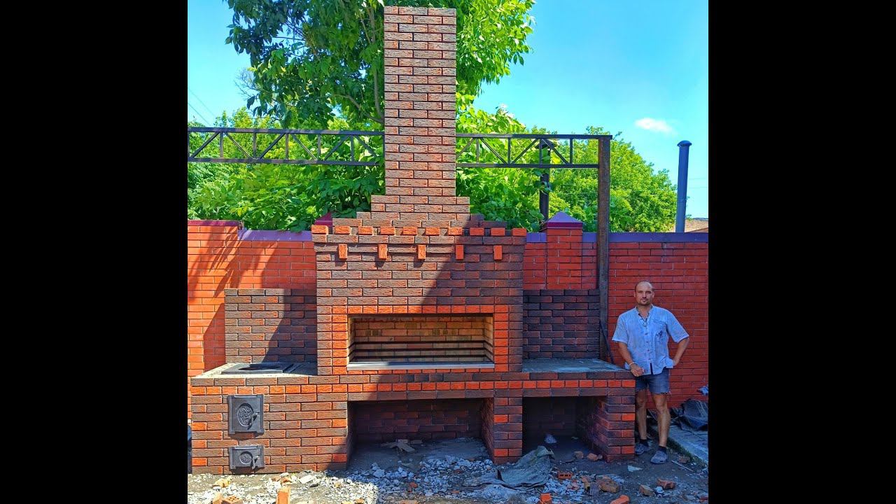 Мангал из кирпича с печкой под казан своими руками смотреть онлайн