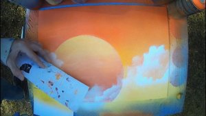 African Sunset - Spray Paint Art / КАРТИНА БАЛЛОНЧИКАМИ