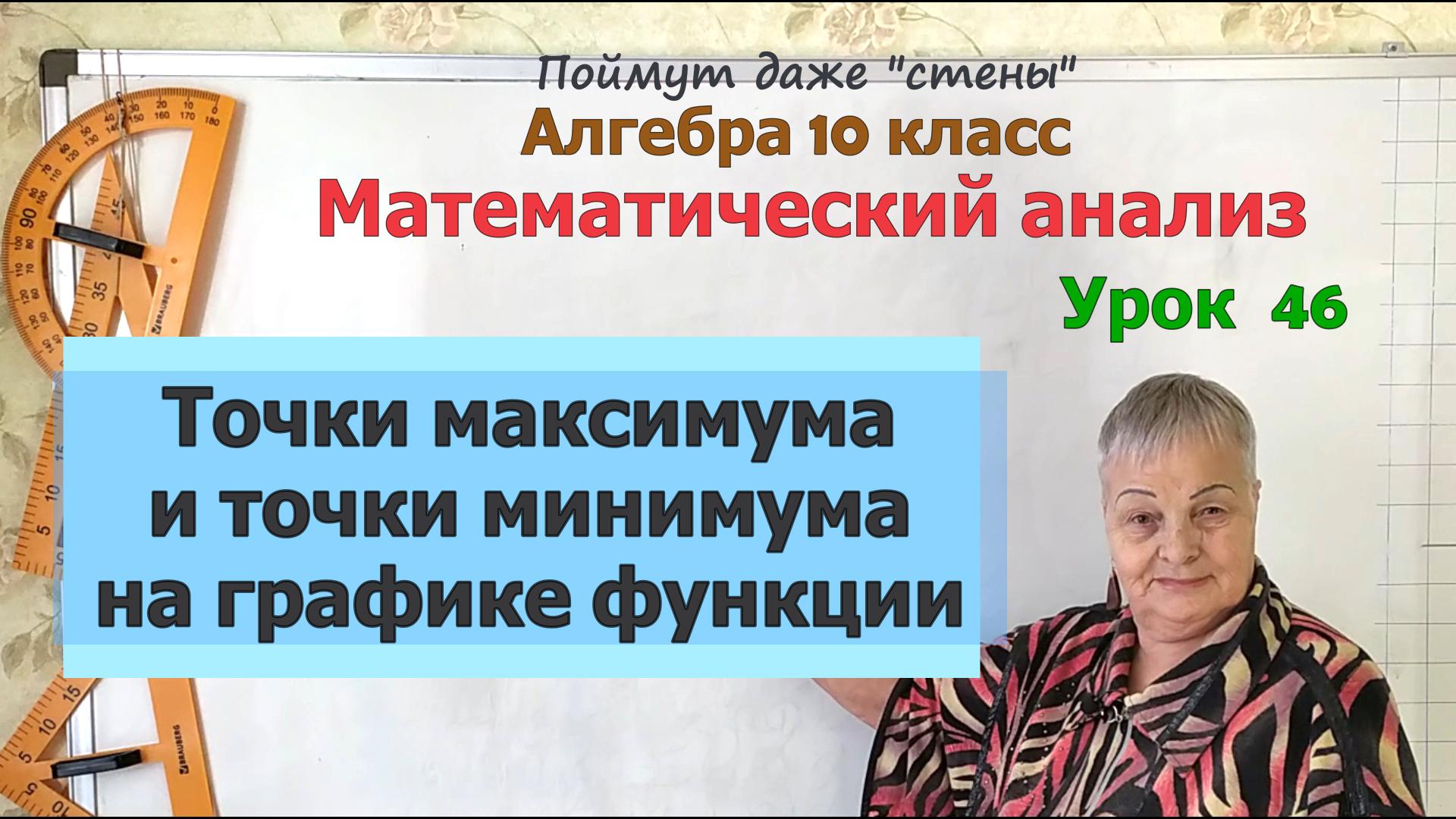 Точки экстремума функции. Точки максимума и минимума функции на графике функции. Алгебра 10 класс