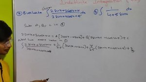 16) Evaluate integral of 2sinx+3cosx+4/3sinx+4cosx+5 dx