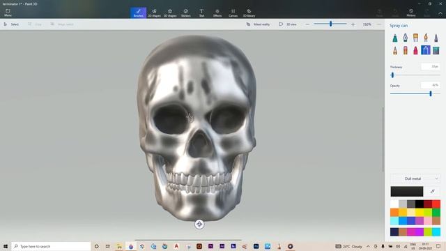 Windows 10 Paint3d Tutorial : Paint 3d Human Skull turn into Terminator Skull смотреть онлайн