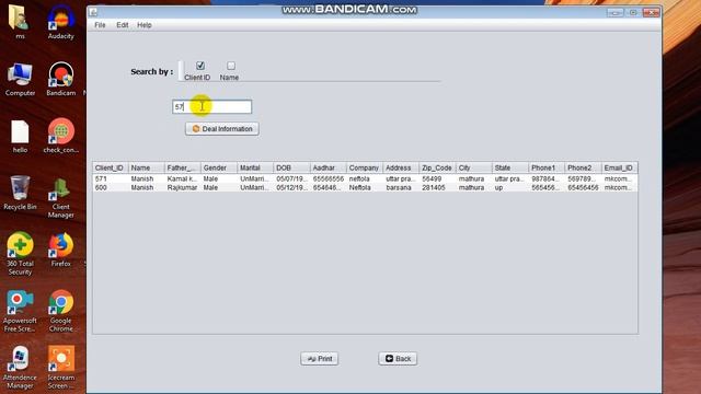 Client management System | Java projects | java overview