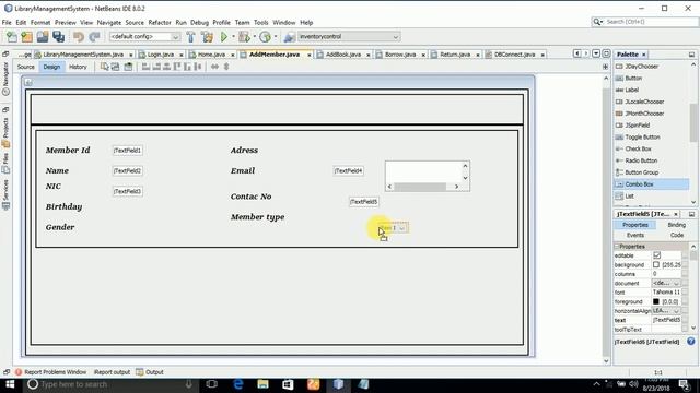 Java Library management system - step by step complete tutorial with source code #05