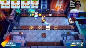 Overcooked 2 – Level 3-3 – 4 Stars World record! – 1 Player - Score: 1073