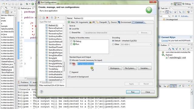 HOW TO REDIRECT ECLIPSE CONSOLE OUTPUT TO A FILE DEMO смотреть онлайн