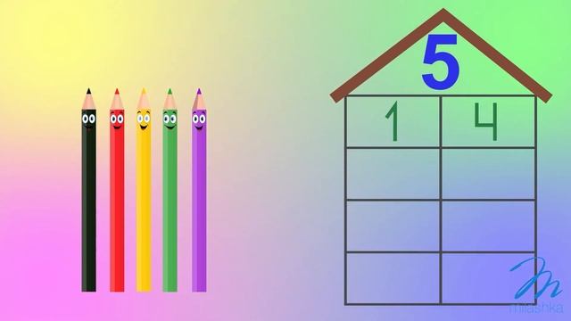 Склад числа 5. Вивчаємо склад числа 5. Математика для дошкільнят та першокласників. смотреть онлайн