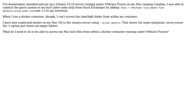 How to access host from within a docker container in a VMware Fusion guest system? смотреть онлайн