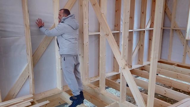 Мини-дом в стиле Барнхаус 60 м2 по каркасной технологии. смотреть онлайн